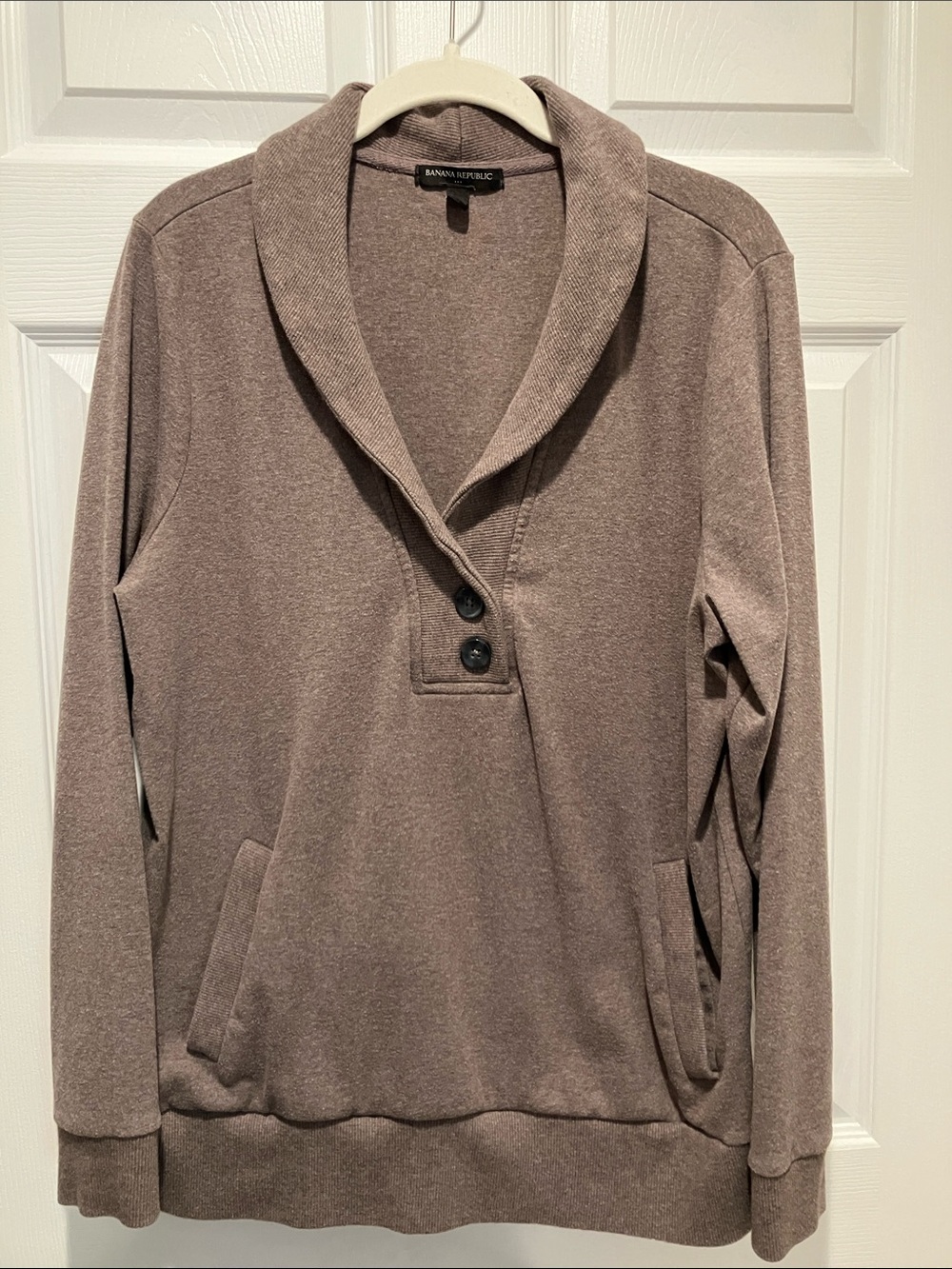 Banana Republic Shawl Collar Pullover - Taupe Brown